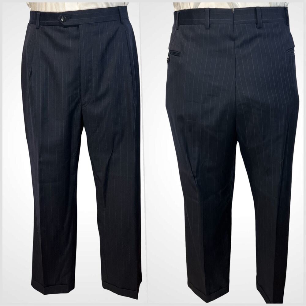 Daniel Cremieux Loro Piana 48R 42x28.5 Navy Blue Stripe Quality Suit - Picture 6 of 16